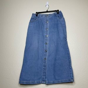 Women’s Vintage 90’s Just Blu Shin Length Blue Jean Skirt Size 12